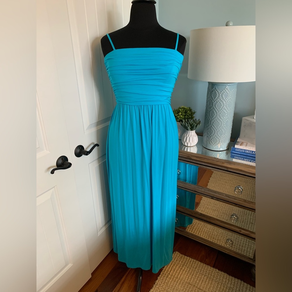 Carol Little Slimming Maxi Sun Dress, Elastic Waist, Rem/Adj Straps, Ruching, XL
